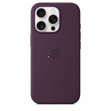 Apple iPhone 16 Pro Silicone Case with MagSafe Plum